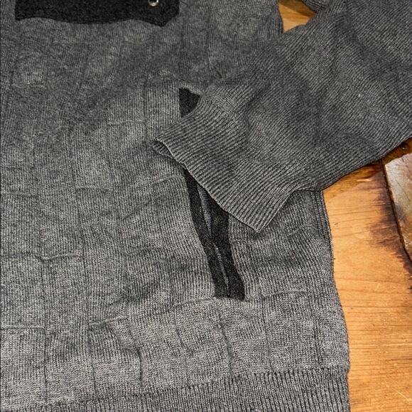 Mens Calvin Klein Jeans Gray and Black Zip Up Sweater Jacket Size Large - Picture 3 of 10